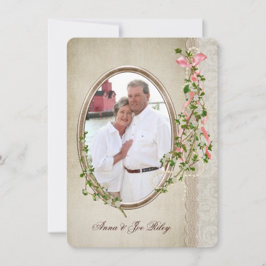 写真を用いた更新の誓パーソナライズされたい 招待状 (正面)