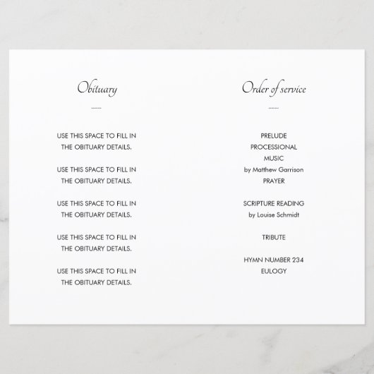 写真を用いた生活葬式プログラムのお祝い (裏面)