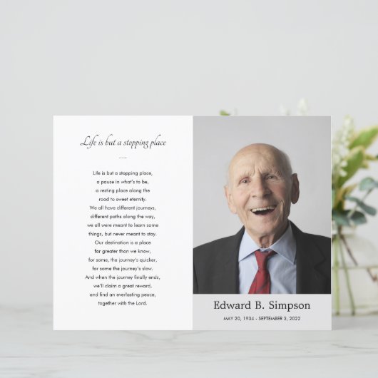 写真を用いた生活葬式プログラムのお祝い (スタンド正面)