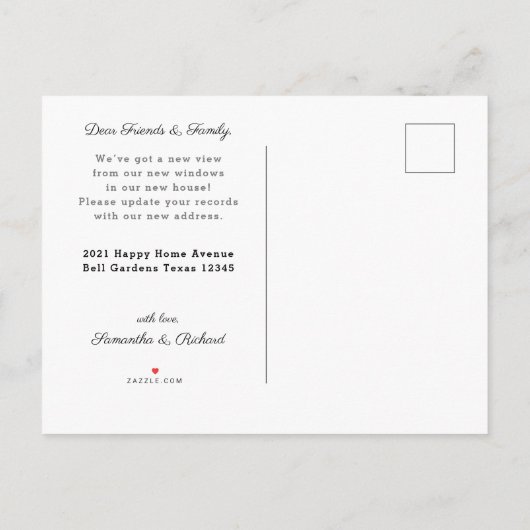 写真を移動した訪問来タイポグラフィ移動 案内ポストカード (裏面)