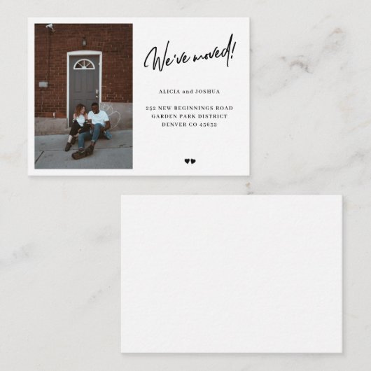 写真を移動したWeveモダンのシンプル発表 ノートカード (正面/裏面)