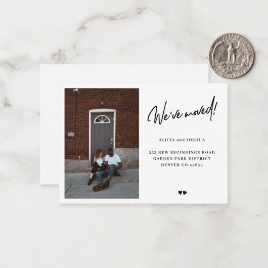 写真を移動したWeveモダンのシンプル発表 ノートカード (正面/裏面インサイチュ)