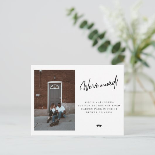 写真を移動カスタムしたモダンシンプルぞ 案内ポストカード (スタンド正面)