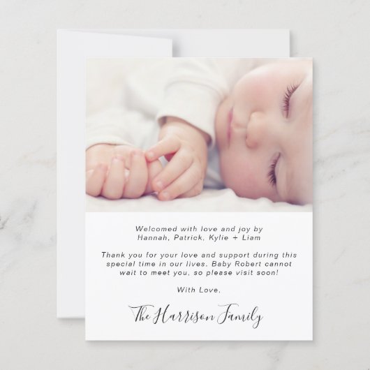 写真を紹介する予算の誕生のお知らせ (裏面)