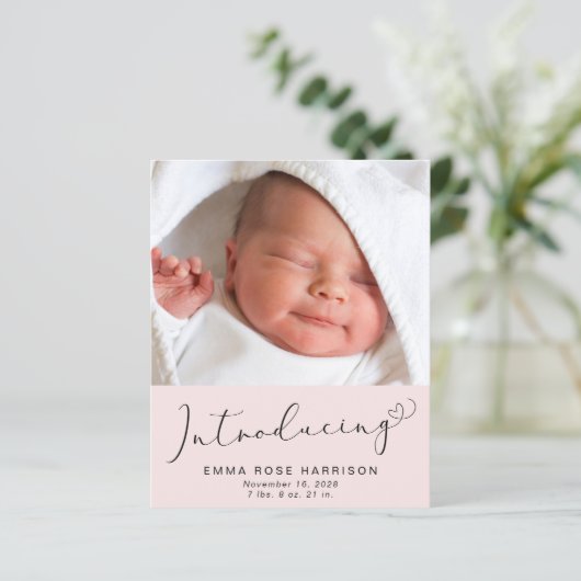 写真を紹介ピンクの女の子の誕生のお知らせ (スタンド正面)