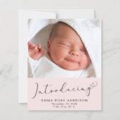 写真を紹介ピンクの女の子の誕生のお知らせ (正面)