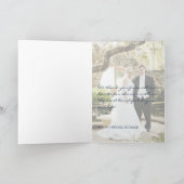 写真を結婚している濃紺のピンクのシャクヤクは感謝していしています サンキューカード (内部)