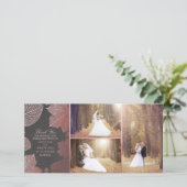 写真を結婚するばら色の金ゴールドの紅葉は感謝していしています サンキューカード (スタンド正面)