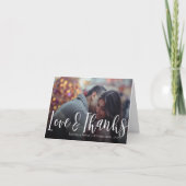 写真を結婚するエレガントな原稿の愛及び感謝 サンキューカード (正面)