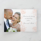 写真を結婚するオレンジ灰色の花のヴィンテージは感謝していしています サンキューカード (内部)