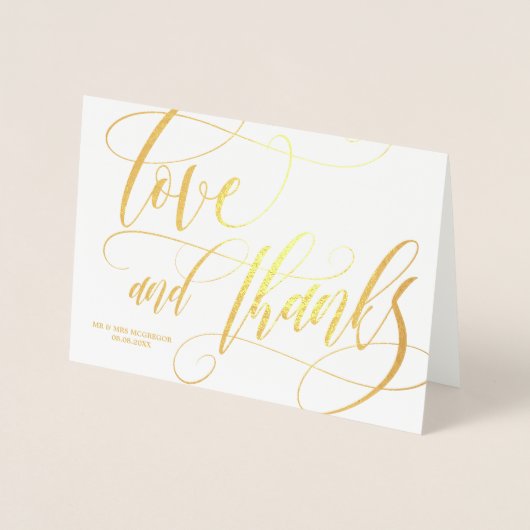 写真を結婚する渦巻形のな愛及び感謝 箔カード (正面)