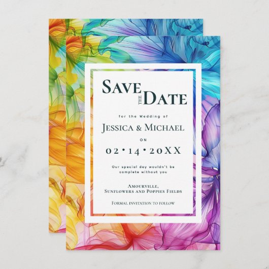 写真を背面にEthereal開花 セーブザデート (正面/裏面)