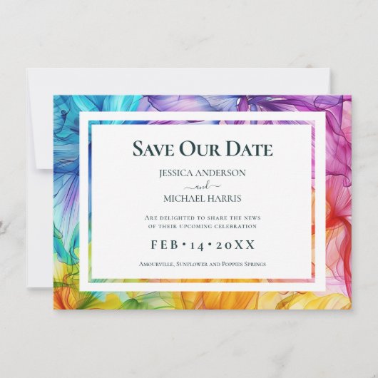 写真を背面にEthereal開花 セーブザデート (正面)