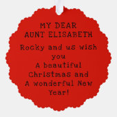 写真を追加おもしろいクリスマスキャット記念ペット オーナメントカード (裏面)