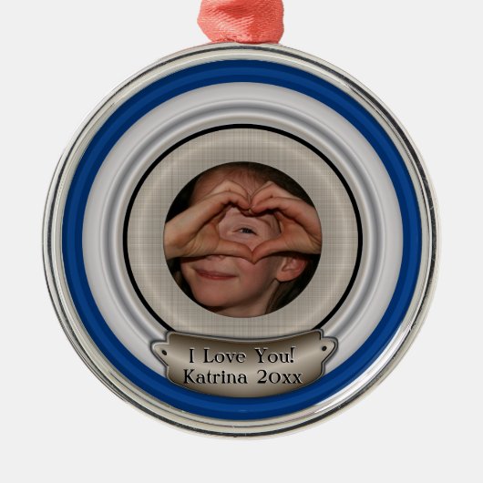 写真を追加して任意のカラーフレームを選択 メタルオーナメント (正面)