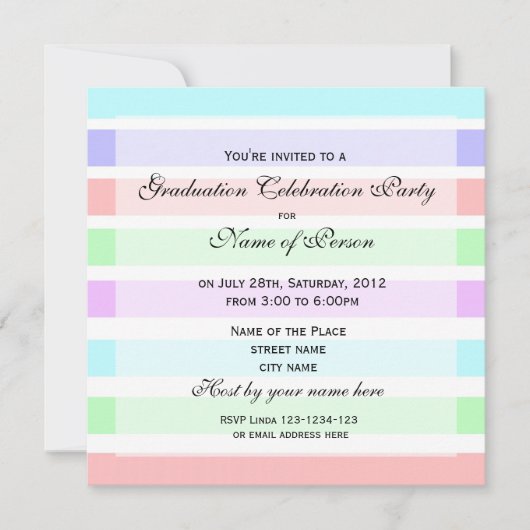 写真を追加しエレガントてグラデーション 招待状 (正面)