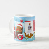 写真を追加するクリスマストレインギフトホリデー コーヒーマグカップ (正面左)