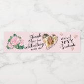 写真を追加するピンクの卒業式 ペットボトルラベル (シングルラベル)