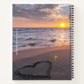 写真を追加する名前海サンセットノートブック ノートブック (裏面)