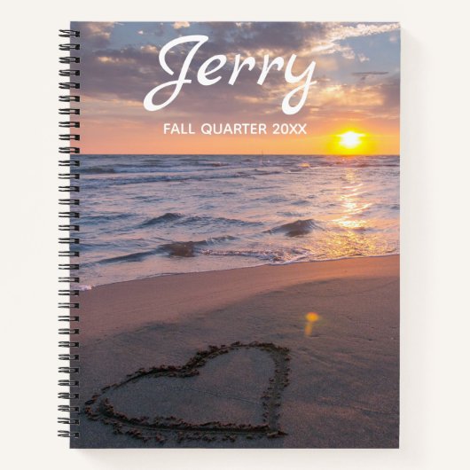 写真を追加する名前海サンセットノートブック ノートブック (正面)