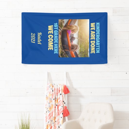 写真を追加する幼稚園の卒業1年生 横断幕 (インサイチュ)