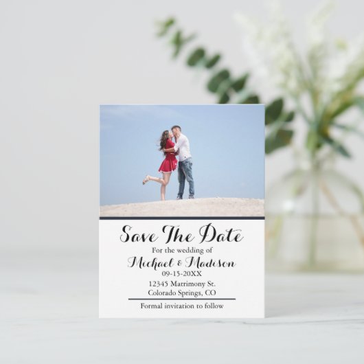 写真を追加する日付のカードを結婚保存する セーブザデート (スタンド正面)