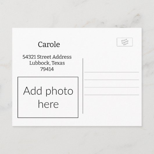 写真を追加する水彩のおとぎ話はがき ポストカード (裏面)