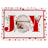 写真を追加する赤いJOYと水玉模様 ラージペーパーバッグ (裏面)