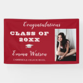 写真を追加する赤おめでとうございます卒業生 横断幕 (横)