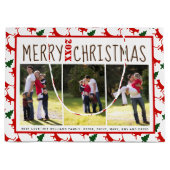 写真を追加するMerry Christmasの猫と木 ラージペーパーバッグ (正面)