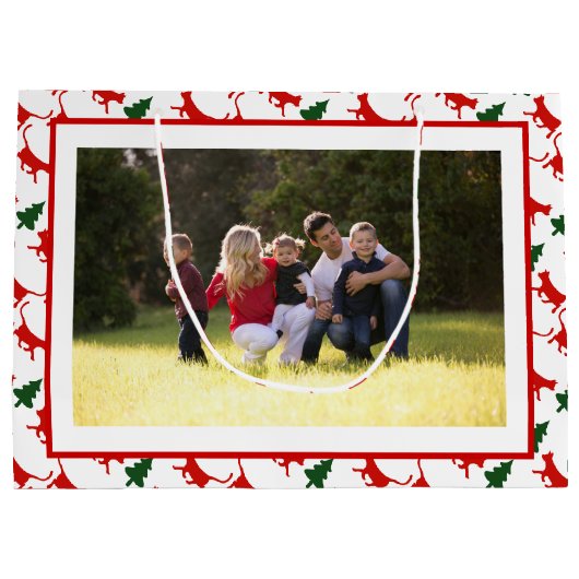 写真を追加するMerry Christmasの猫と木 ラージペーパーバッグ (裏面)