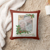 写真を追加できるビンテージクリスマスカード クッション (ブランケット)