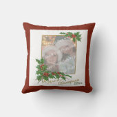 写真を追加できるビンテージクリスマスカード クッション (裏面)