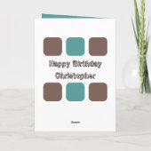 写真を追加男性へブラウンターコイズ30th Birthday カード (裏面)