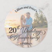 写真を追加 テキストオーバーレイ 20周年結婚記念日 メニュー (正面)
