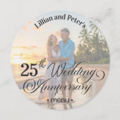 写真を追加 テキストオーバーレイ 25周年結婚記念日 メニュー (正面)