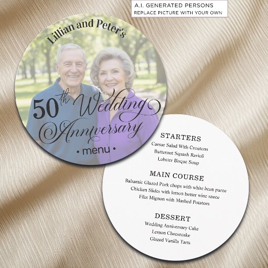 写真を追加 テキストオーバーレイ 50周年結婚記念日 メニュー