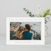 写真を追加 | メリークリスマス＆ハッピーニューイヤー 箔シーズンカード (立ち正面)