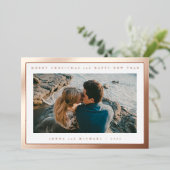 写真を追加 | メリークリスマス＆ハッピーニューイヤー 箔シーズンカード (立ち正面)