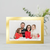 写真を追加 | メリークリスマス＆ハッピーニューイヤー 箔シーズンカード (立ち正面)