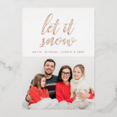 写真を追加 | メリークリスマス レット・イット・スノー ホイル 箔シーズンカード (正面)