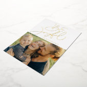 写真を追加 | メリークリスマス 楽しく 箔シーズンカード (回転した状態)