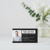 写真を追加 ロゴを挿入 不動産プロフェッショナル 名刺 (スタンド正面)