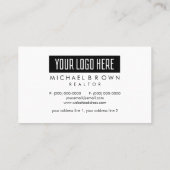 写真を追加 ロゴを挿入 不動産プロフェッショナル 名刺 (裏面)