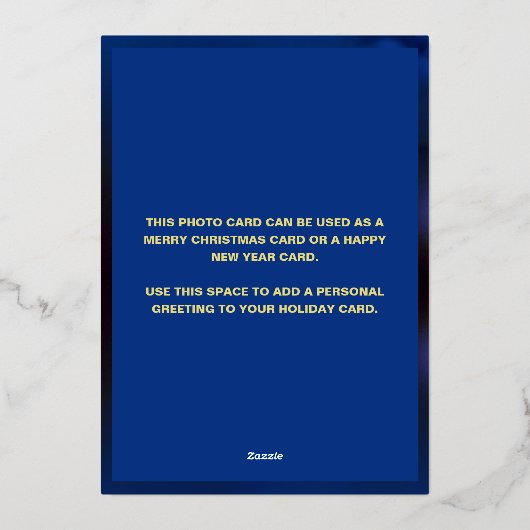 写真を追加 祝福された年 ホリデーカード 箔シーズンカード (裏面)