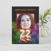 写真を追加 - 22歳の誕生日パーティー招待状 招待状 (スタンド正面)