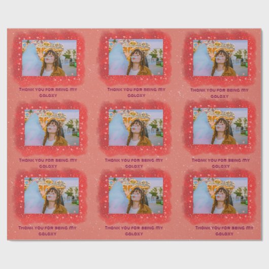 写真を追加Thank銀河系ラッピング紙 ラッピングペーパー (フラット)