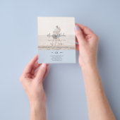 写真を重ねた結婚式の招待状 チラシ (手)