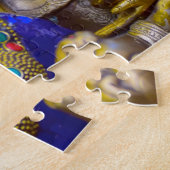 写真を閉じて金ゴールド仏像 ジグソーパズル (側面)