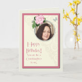 写真を、孫娘のような、誕生日加えて下さい カード (黄色い花)